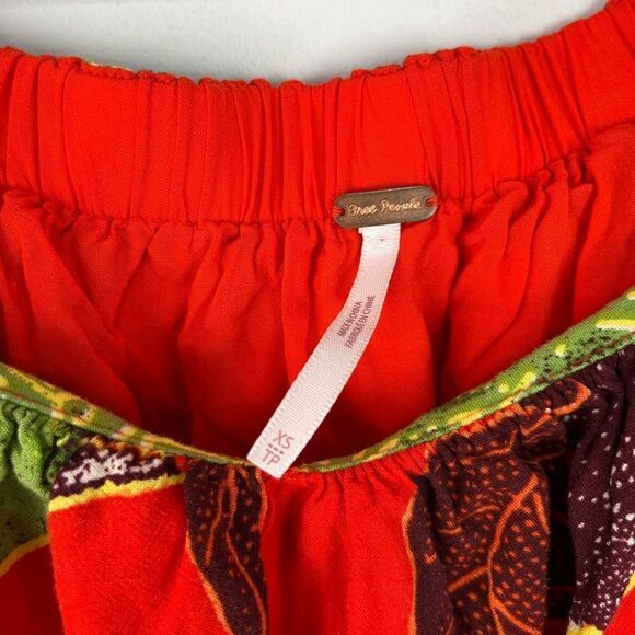 Free People Bright Red Orange Crop Top with sprint XS - Picture 4 of 7